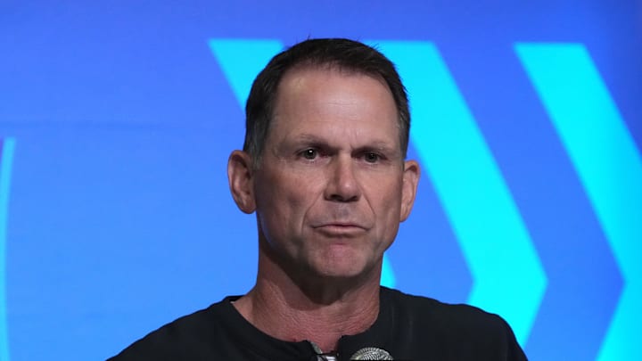 Feb 28, 2023; Indianapolis, IN, USA; Jacksonville Jaguars general manager Trent Baalke during the NFL combine at the Indiana Convention Center. Mandatory Credit: Kirby Lee-Imagn Images Feb 28, 2023; Indianapolis, IN, USA; Jacksonville Jaguars general manager Trent Baalke during the NFL combine at the Indiana Convention Center. Mandatory Credit: Kirby Lee-Imagn Images