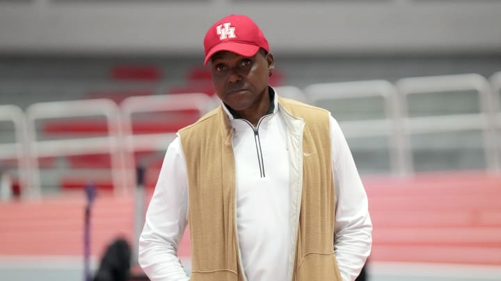 Mar 7, 2024; Boston, MA, USA; Houston Cougars coach Carl Lewis during the NCAA Indoor Track and Field Championships at The Track at New Balance.