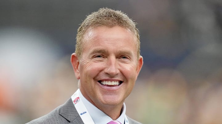 Sep 1, 2024; Paradise, Nevada, USA; Kirk Herbstreit attends the game between the LSU Tigers and the Southern California Trojans at Allegiant Stadium. Sep 1, 2024; Paradise, Nevada, USA; Kirk Herbstreit attends the game between the LSU Tigers and the Southern California Trojans at Allegiant Stadium.