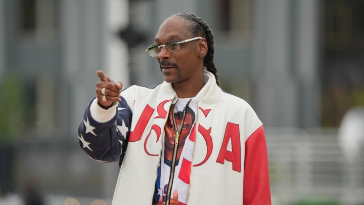 Snoop Dogg watches during the US Olympic Team Trials at Hayward Field. 