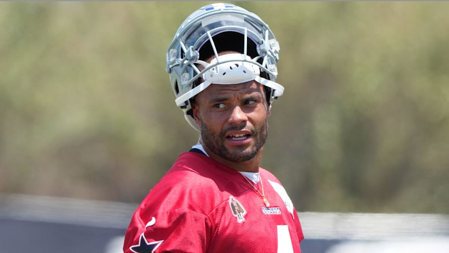 Dallas Cowboys quarterback Dak Prescott makes his first comments on the Micah Parsons trade drama since Parsons requested out of the organization last week. | Kirby Lee-Imagn Images