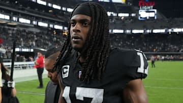 Former Green Bay Packers and current Las Vegas Raiders wide receiver Davante Adams (17) at Allegiant Stadium.