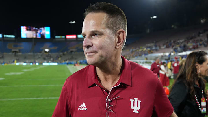 Indiana Hoosiers head coach Curt Cignetti reacts after the game against the UCLA Bruins at Rose Bowl.