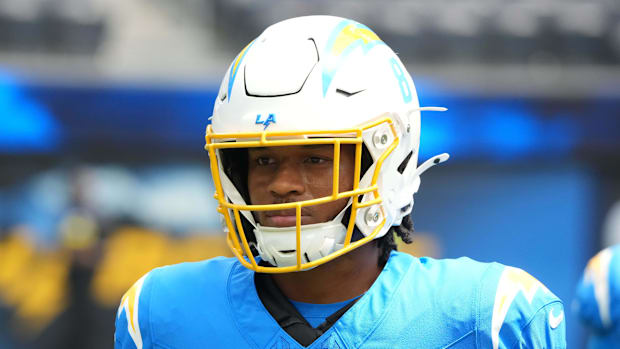Los Angeles Chargers running back Omarion Hampton