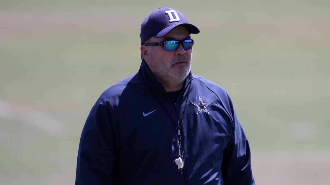 Aug 17, 2022; Costa Mesa, CA, USA; Dallas Cowboys coach Mike McCarthy reacts during joint practice against the Los Angeles Chargers at Jack Hammett Sports Complex. Mandatory Credit: Kirby Lee-USA TODAY Sports