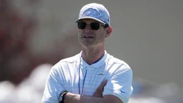 Chargers head coach Jim Harbaugh during minicamp