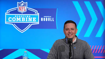 Feb 27, 2024; Indianapolis, IN, USA; New England Patriots director of scouting Eliot Wolf during the