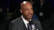 Feb 8, 2023; Phoenix, AZ, USA; NFL Network reporter Jim Trotter at press conference at Phoenix Convention Center. Mandatory Credit: Kirby Lee-Imagn Images