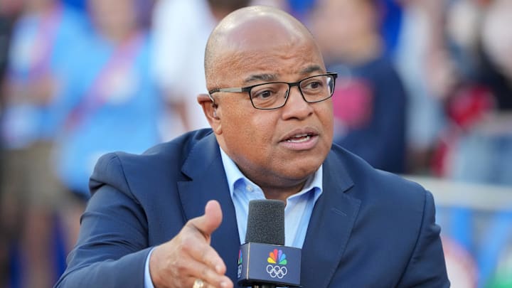 NBC Sports broadcaster Mike Tirico during the US Olympic Team Trials at Hayward Field. NBC Sports broadcaster Mike Tirico during the US Olympic Team Trials at Hayward Field.