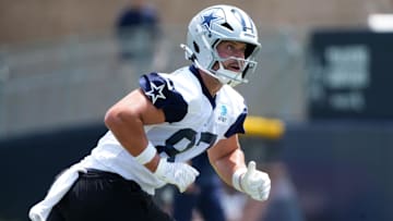 Dallas Cowboys tight end Jake Ferguson during training camp at the River Ridge Fields. 