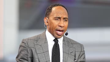 Stephen A. Smith on the ESPN NBA Countdown live set.