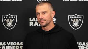 Feb 25, 2025; Indianapolis, IN, USA; Las Vegas Raiders general manager John Spytek on radio row during the NFL Scouting Combine at the Indiana Convention Center. Mandatory Credit: Kirby Lee-Imagn Images