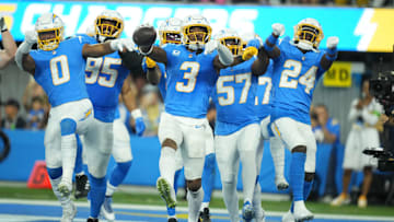 Oct 29, 2023; Inglewood, California, USA; Los Angeles Chargers safety Derwin James Jr. (3)