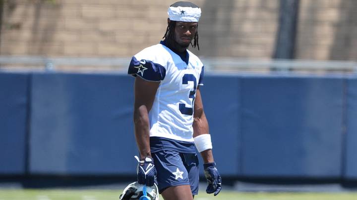 Dallas Cowboys receiver George Pickens at training camp at the River Ridge Fields.