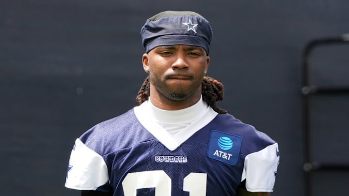 Dallas Cowboys cornerback Caelen Carson during training camp at the River Ridge Fields. Dallas Cowboys cornerback Caelen Carson during training camp at the River Ridge Fields.
