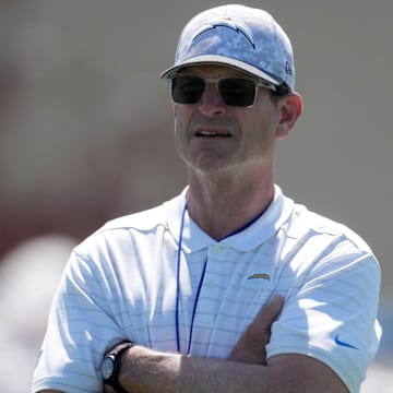 Los Angeles Chargers coach Jim Harbaugh.