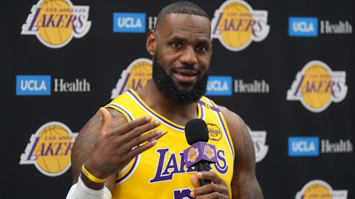 LeBron James touched on the possibility of playing with his second son, Bryce, at Lakers media day on Monday. 