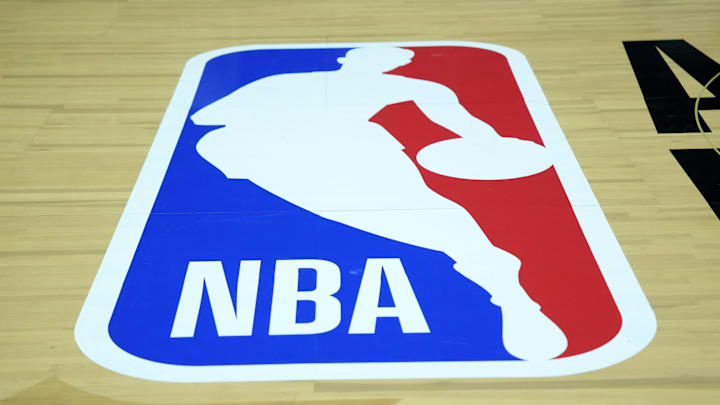 NBA logo at center court