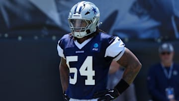 Jul 26, 2025; Oxnard, CA, USA; Dallas Cowboys defensive end Sam Williams (54) at training camp at the River Ridge Fields.