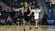 Mar 15, 2024; Las Vegas, NV, USA; Colorado Buffaloes forward Tristan da Silva (23) celebrates in the second half against the Washington State Cougars at T-Mobile Arena. Mandatory Credit: Kirby Lee-USA TODAY Sports