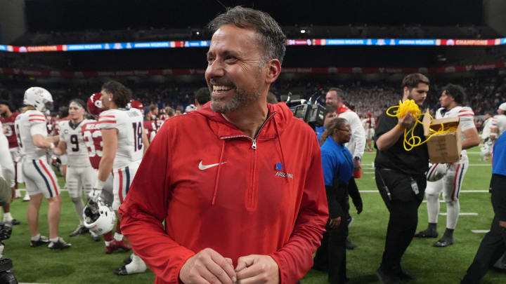 Dec 28, 2023; San Antonio, TX, USA; Arizona Wildcats head coach Jedd Fisch reacts at the end of the Alamo Bowl against the Oklahoma Sooners at Alamodome.