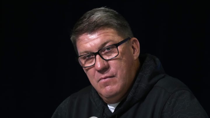 Feb 28, 2023; Indianapolis, IN, USA; Tampa Bay Buccaneers general manager Jason Licht during the NFL combine at the Indiana Convention Center. Mandatory Credit: Kirby Lee-USA TODAY Sports