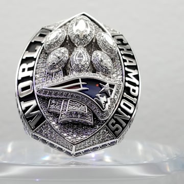 The Super Bowl LIII ring commemorated the New England Patriots' 13-3 victory over the Los Angeles Rams.