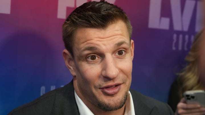 Feb 7, 2023; Phoenix, AZ, USA; Rob Gronkowski at Fox Sports media day at the Phoenix Convention Center. 