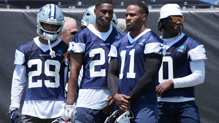Former Penn State football and Dallas Cowboys defenseman Micah Parsons (11) during training camp at the River Ridge Fields.
