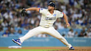 Los Angeles Dodgers starting pitcher Clayton Kershaw (22) throws against the Tampa Bay Rays at Dodger Stadium. 