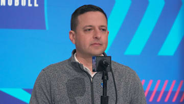 Feb 27, 2024; Indianapolis, IN, USA; New England Patriots director of scouting Eliot Wolf during the