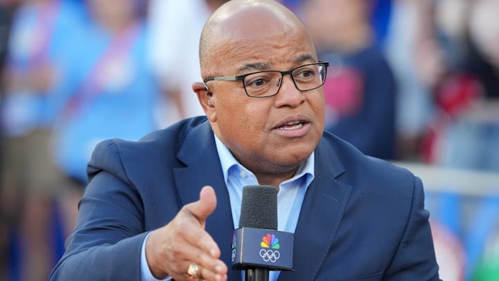 NBC Sports broadcaster Mike Tirico during the US Olympic Team Trials at Hayward Field. NBC Sports broadcaster Mike Tirico during the US Olympic Team Trials at Hayward Field.