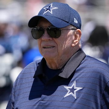 Dallas Cowboys owner Jerry Jones at training camp at the River Ridge Fields.