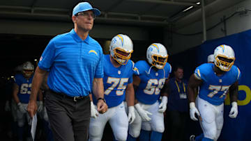 Chargers head coach Jim Harbaugh