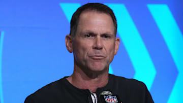 Feb 28, 2023; Indianapolis, IN, USA; Jacksonville Jaguars general manager Trent Baalke during the NFL combine at the Indiana Convention Center. Mandatory Credit: Kirby Lee-Imagn Images