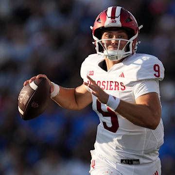 Indiana Hoosiers quarterback Kurtis Rourke (9) throws the ball 