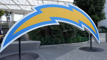The Los Angeles Chargers logo at SoFi Stadium.