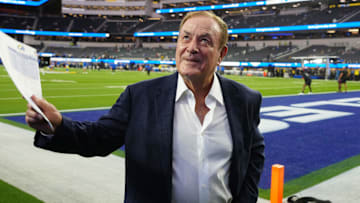 Dec 21, 2023; Inglewood, California, USA; Thursday Night Football Amazon Prime play-by-play announcer Al Michaels during the game between the Los Angeles Rams and the New Orleans Saints at SoFi Stadium. Mandatory Credit: Kirby Lee-Imagn Images