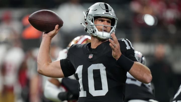 The Atlanta Falcons signed quarterback Nathan Peterman, last with the Las Vegas Raiders, to their practice squad Tuesday.