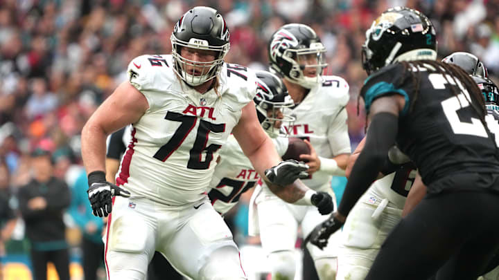 Atlanta Falcons offensive tackle Kaleb McGary was limited in practice Thursday.