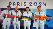 Luca Cupido, second from right, with his USA teammates