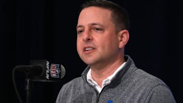 New England Patriots executive vice president of player personnel Eliot Wolf during the NFL Scouting Combine at Indiana Convention Center.