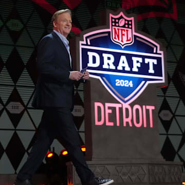 Roger Goodell takes center stage during the 2024 NFL draft in Detroit.