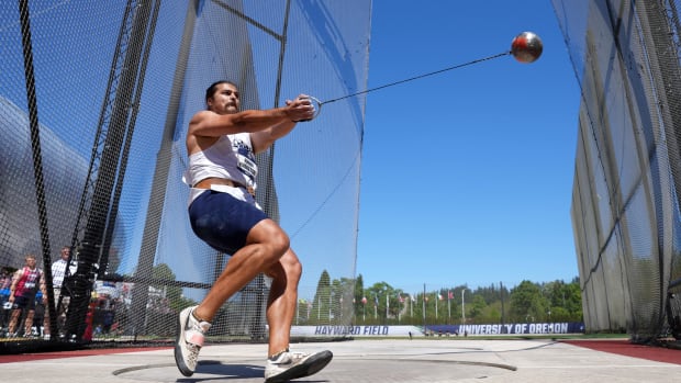 Rowan Hamilton wins the hammer during the 2024 NCAA Track and Field Championships