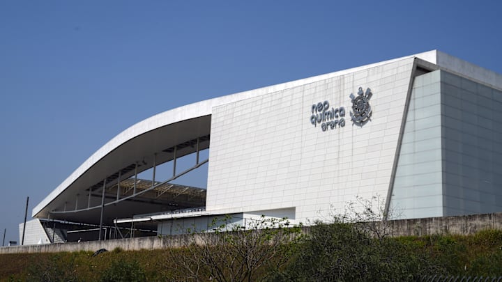 Sep 4, 2024; Sao Paolo, Brazil; A general overall view of Arena Corinthians aka Neo Química Arena. The stadium is the site of the 2024 NFL Sao Paolo game between the Philadelphia Eagles and the Green Bay Packers. Mandatory Credit: Kirby Lee-Imagn Images