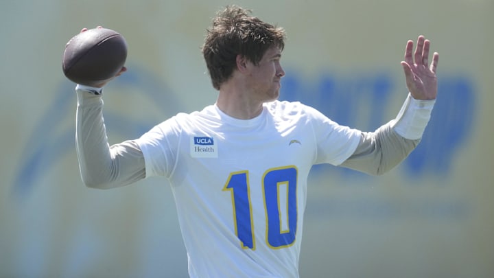 Los Angeles Chargers quarterback Justin Herbert. Los Angeles Chargers quarterback Justin Herbert.