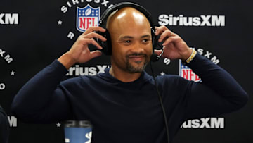 Atlanta Falcons general manager Terry Fontenot on the SiriusXM radio set during the NFL Scouting Combine at Indiana Convention Center.