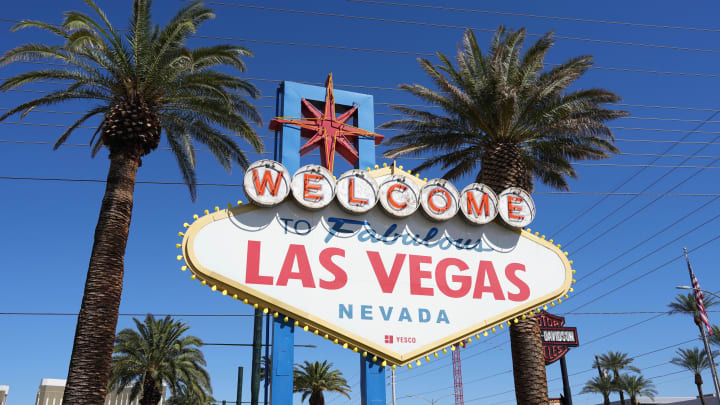 Sep 24, 2023; Paradise, Nevada, USA; The Welcome to Fabulous Las Vegas sign on the Las Vegas strip. Mandatory Credit: Kirby Lee-USA TODAY Sports