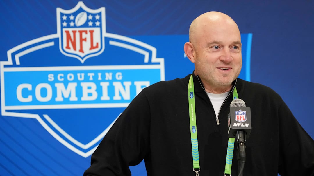 Feb 25, 2025; Indianapolis, IN, USA; Cincinnati Bengals general manager Duke Tobin speaks during the NFL Scouting Combine at the Indiana Convention Center. Mandatory Credit: Kirby Lee-Imagn Images Feb 25, 2025; Indianapolis, IN, USA; Cincinnati Bengals general manager Duke Tobin speaks during the NFL Scouting Combine at the Indiana Convention Center. Mandatory Credit: Kirby Lee-Imagn Images