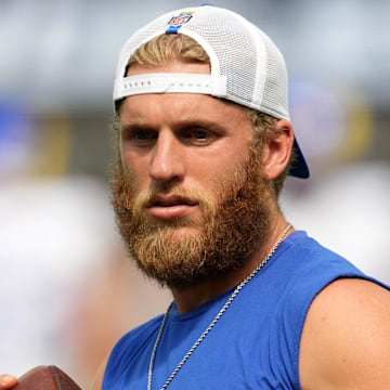 Aug 17, 2024; Inglewood, California, USA; Los Angeles Rams wide receiver Cooper Kupp during the game against the Los Angeles Chargers at SoFi Stadium. Mandatory Credit: Kirby Lee-Imagn Images